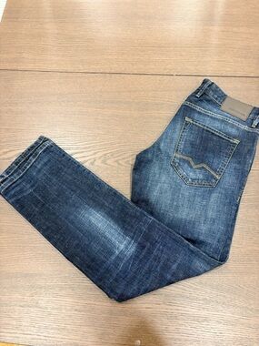BOSS ORANGE Men's Indigo Washed Slim Straight Jeans